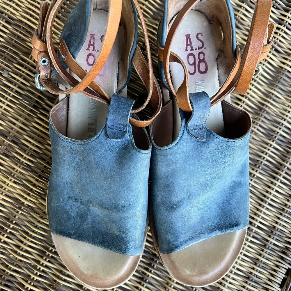 A.S.98 Nino Wedge Leather Sandals